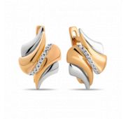 Серьги золотые с фианитами бренд Sanis