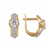 Серьги золотые с фианитами бренд Sanis