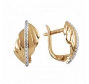 Серьги золотые с фианитами бренд Sanis