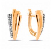 Серьги золотые с фианитами бренд Sanis