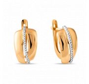 Серьги золотые с фианитами бренд Sanis