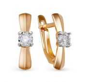 1200115 Серьги из золота с фианитами бренд Delta (Au 585)