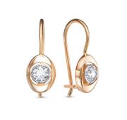 1202507 Серьги из золота с фианитами бренд Delta (Au 585)