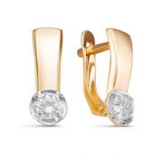 127932 Серьги из золота с фианитами бренд Delta (Au 585)