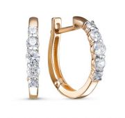 1202903 Серьги конго с фианитами бренд Delta (Au 585)