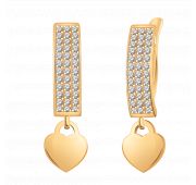 20719 Серьги золотые с фианитами сердце (Au 585)