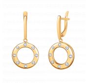 21073 Серьги золотые с фианитами (Au 585)