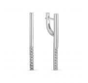с-1115-02 Серьги из белого золота с бриллиантами (Au 585)