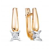 2-628-10 Серьги с бриллиантами бренд Первая Бриллиантовая Компания (Au 585)