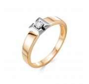 1-480-10-2,6 Кольцо помолвочное с бриллиантом бренд Первая Бриллиантовая Компания (Au 585)