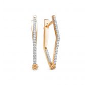 2-520-10 Серьги с бриллиантами бренд Первая Бриллиантовая Компания (Au 585)