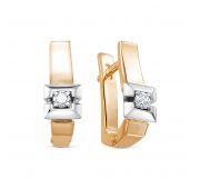 2-480-10 Серьги с бриллиантами бренд Первая Бриллиантовая Компания (Au 585)