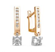 2-374-10 Серьги с бриллиантами бренд Первая Бриллиантовая Компания (Au 585)