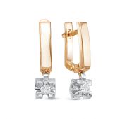 2-391-10 Серьги с бриллиантами бренд Первая Бриллиантовая Компания (Au 585)