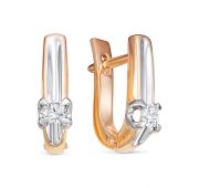 2-422-10 Серьги с бриллиантами бренд Первая Бриллиантовая Компания (Au 585)