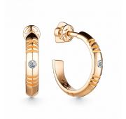 24452-100 Серьги пуссеты с бриллиантами бренд Алькор (Au 585)