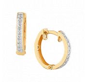 16670 Серьги конго с фианитами (Au 585)