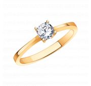 1907 Кольцо помолвочное с фианитами (Au 585)