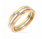 08-117027 Кольцо золотое с фианитами бренд Sanis (Au 585)