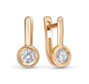 1202315 Серьги из золота детские с фианитами бренд Delta (Au 585)