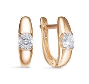 1202240 Серьги детские с фианитами бренд Delta (Au 585)