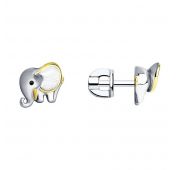 94022759 Серьги пуссеты слон (Серебро)
