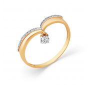 1000305 Кольцо золотое с фианитами (Au 585)