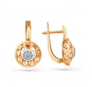 2000779 Серьги золотые с фианитами (Au 585)