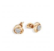 2000391 Серьги пуссеты с фианитами (Au 585)