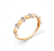 1000290 Кольцо золотое с фианитами (Au 585)
