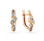 2001301 Серьги золотые с фианитами (Au 585)