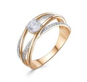 1102579 Кольцо золотое с фианитами бренд Delta (Au 585)