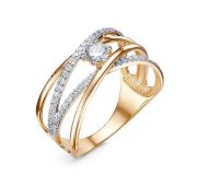 1102580 Кольцо золотое с фианитами бренд Delta (Au 585)