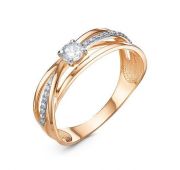 1102685 Кольцо золотое с фианитами бренд Delta (Au 585)