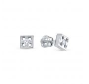 568-21001-1,76 Серьги пуссеты из белого золота с бриллиантами бренд Brilliant Style (Au 585)