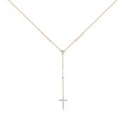 3703-510-3,39 Колье крест с бриллиантами бренд Brilliant Style (Au 585)