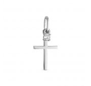3847-31001-1,02 Подвеска крест из белого золота с бриллиантами бренд Brilliant Style (Au 585)