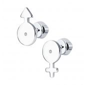 94024425 Серьги пуссеты (Серебро 925)