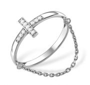 1010019183-501 Кольцо из серебра крест (Серебро 925)