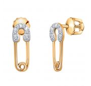 22116 Серьги золотые пуссеты булавка (Au 585)