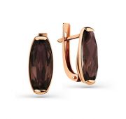 02-3-143-0400-010 Серьги с раух топазом (Au 585)