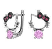 А0201386-13745 Серьги детские кошка бренд Pokrovsky (Серебро 925)