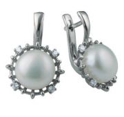 221016жем Серьги с жемчугом (Серебро 925)