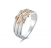 651-1210-3,29 Кольцо из белого золота с бриллиантами бренд Лето (Au 585)