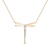 704-5100-3,78 Колье стрекоза с бриллиантами бренд Лето (Au 585)