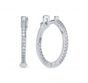 549-2200-3,3 Серьги конго из белого золота с бриллиантами бренд Лето (Au 585)