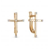 676-2100-3,28 Серьги крест с бриллиантами бренд Лето (Au 585)