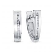 430-2200-4,47 Серьги из белого золота с бриллиантами бренд Лето (Au 585)