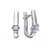 405-2200-3,43 Серьги из белого золота с бриллиантами бренд Лето (Au 585)