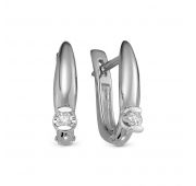 203-2200-2,76 Серьги из белого золота с бриллиантами бренд Лето (Au 585)